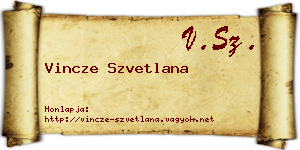Vincze Szvetlana névjegykártya