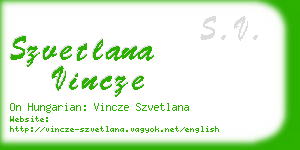 szvetlana vincze business card